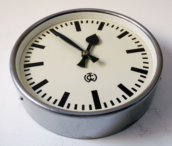 Carl Theodor Wagner CTW German Industrial Factory Clock 28cm