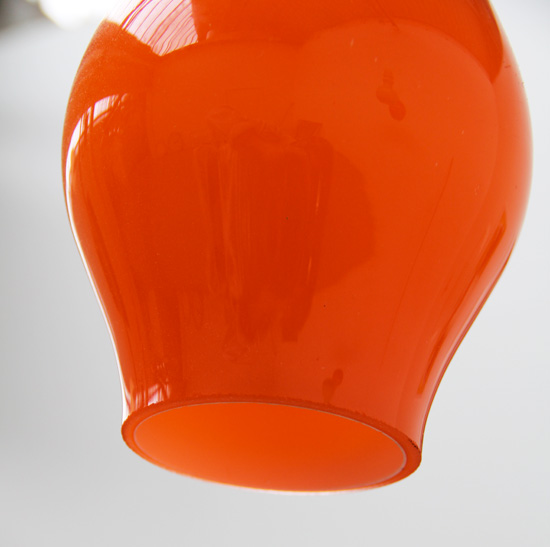 Orange Glass Teardrop Lamp Shade 1960's Retro