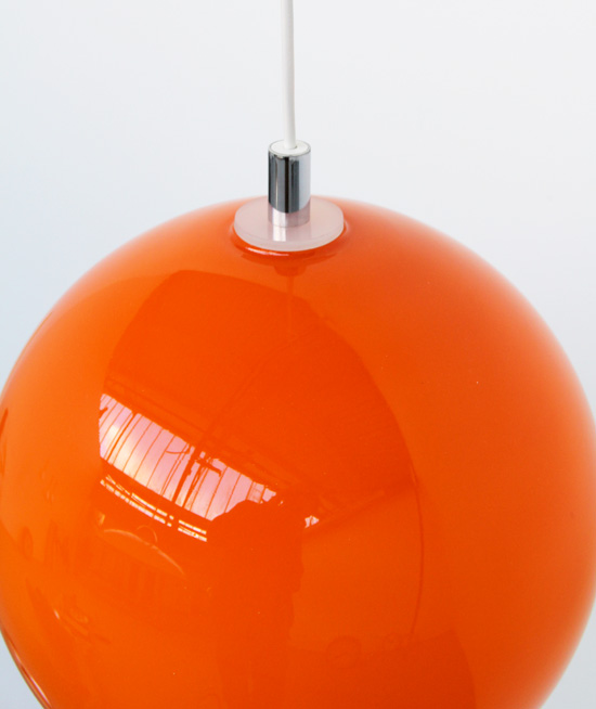 Vintag Orange Glass Lamp Shade Retro 1960's