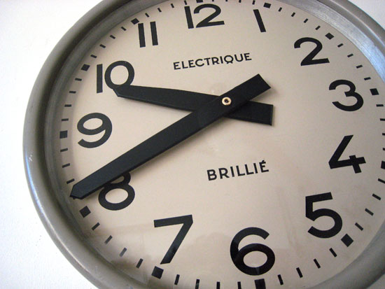 ancienne grande horloge de gare Brillié cadran emallé