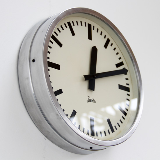 JUNDES Aluminium 30cm Vintage Industrial Factory Clock 1950