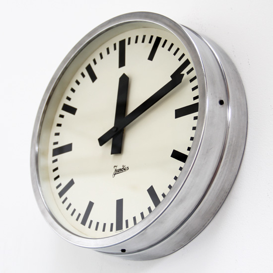 JUNDES Aluminium 30cm Vintage Industrial Factory Clock 1950