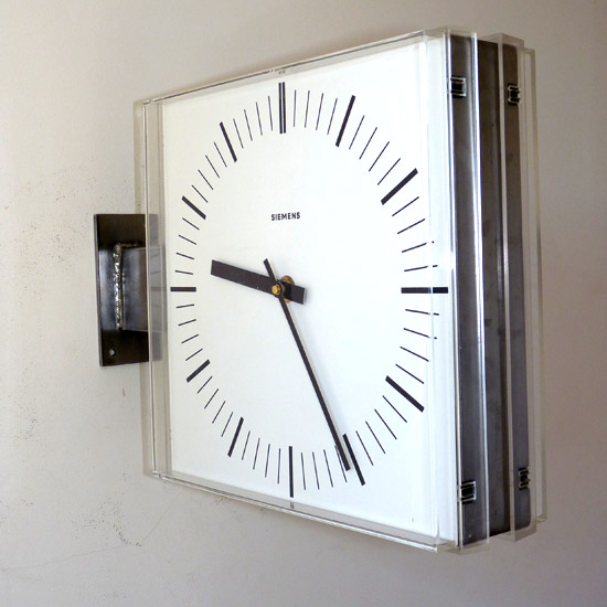 Siemens Double Sided Vintage German Industrial Factory Station Clock