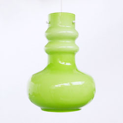 Retro Lime Green Glass Lamp Shade, 1960s - Peill & Putzler, Germany - for sale UK