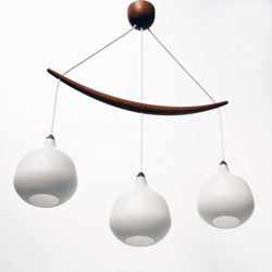 Retro Lamp - Vittsjo Luxus Ceiling Lamp Danish Swedish Teak and Glass Lamp 1950 1960