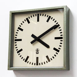 Industrial Clock, GW, Communist East German Factory Clock 1960s