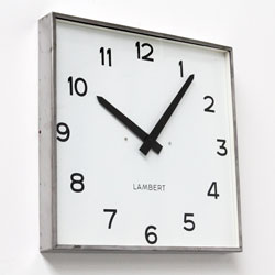 French Factory Clock - Industrial Clock by Lambert, 1950s