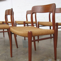 Danish Chairs. Moller Teak chairs. Paper Cord . 1960.