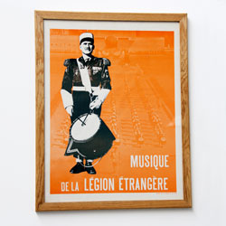 vintage original french poster 1960 - music of the foreign legion