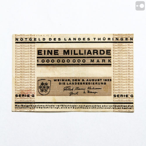 Herbert Bayer Grapic Design, Typography, Banknote, Weimar, German Hyperinflation