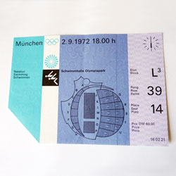 Munich Olympics 1972 Ticket - Otl Aicher Graphic Design 