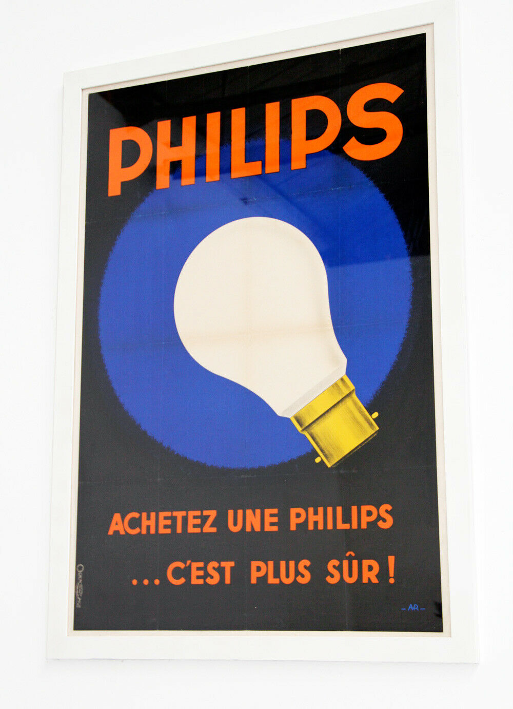 Original French Philips advertising poster 1950s' Lithograph, Linen backed