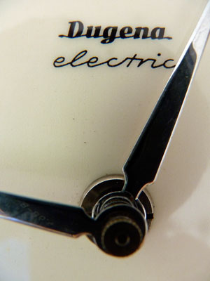 Dugena Electric 1960 Ceramic German Kitchen Clock