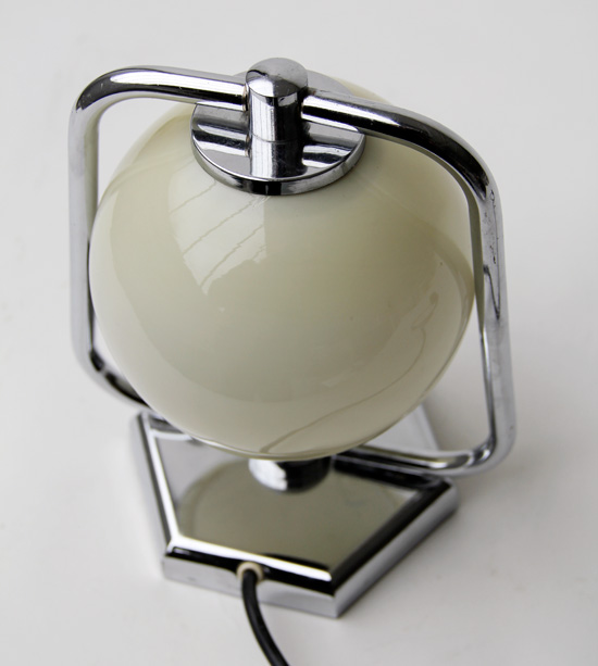 French Art Deco Bedside Lamp Chrome Glass 1920